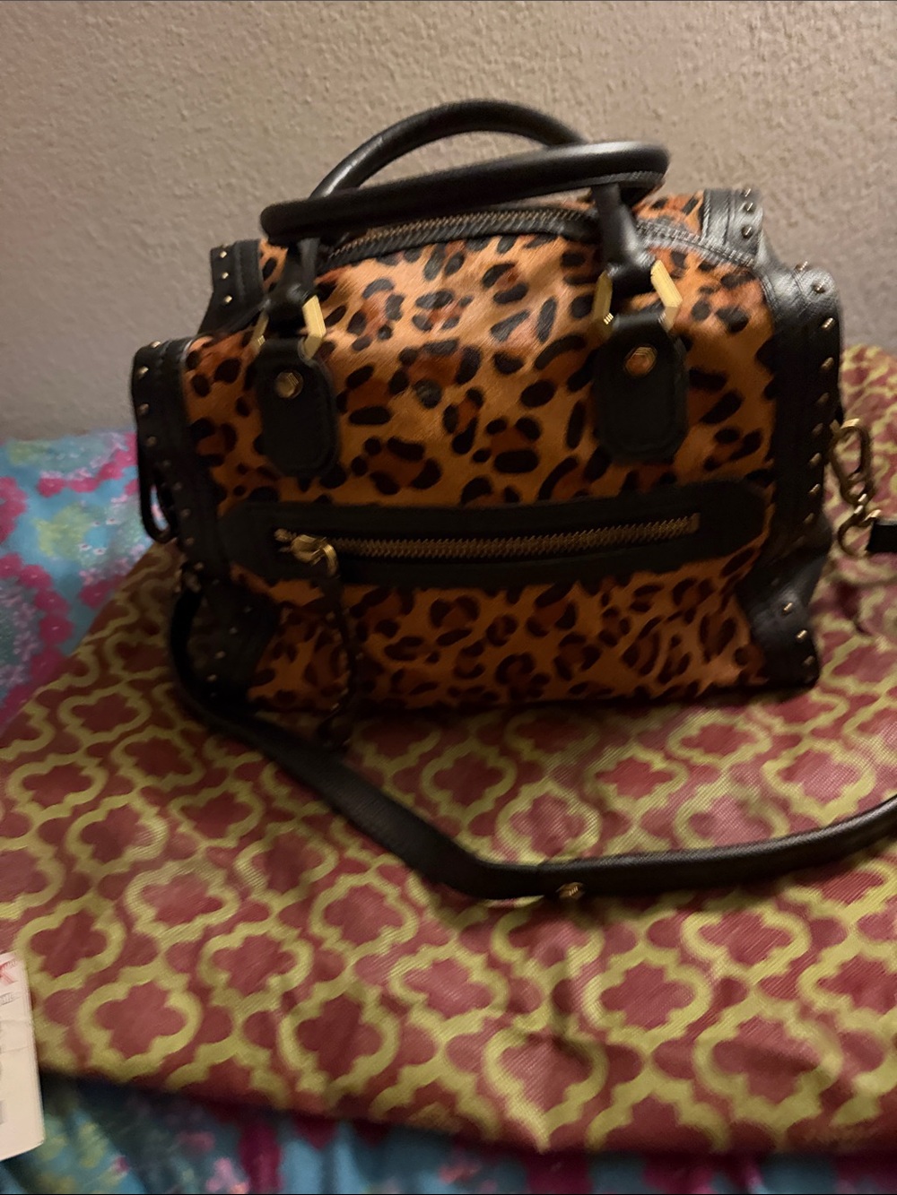 OrYany Leopard Print Satchel Handbag - Brown/Black NWT